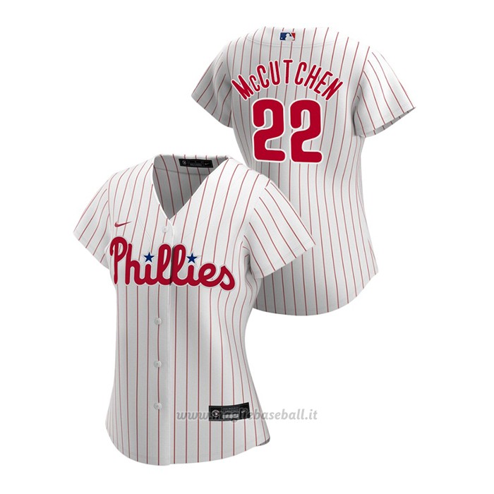 Maglia Baseball Donna Philadelphia Phillies Andrew Mccutchen 2020 Replica Primera Bianco
